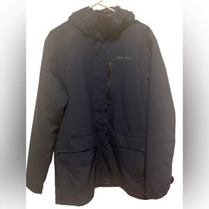 Eddie Bauer Parka Mainstay 3-in-1 Coat Navy Blue Jacket Size Medium Weatheredge